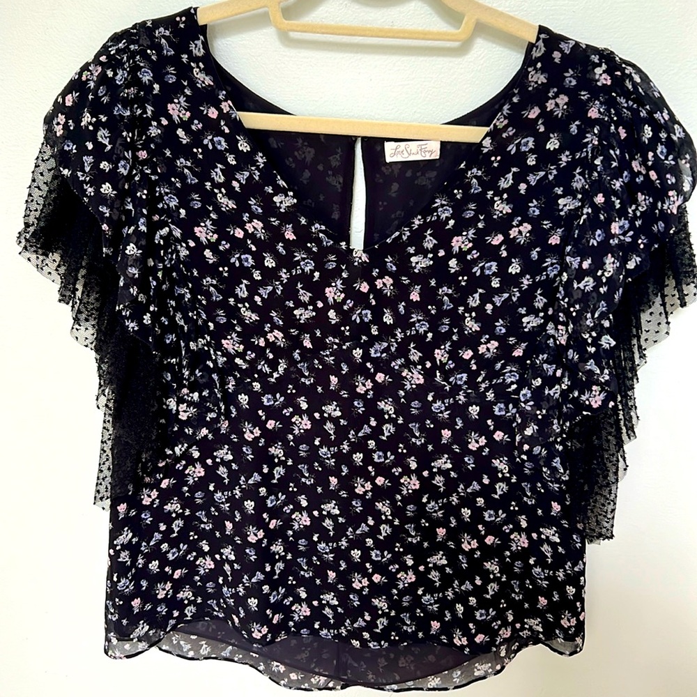 LoveShackFancy silk frilly blouse